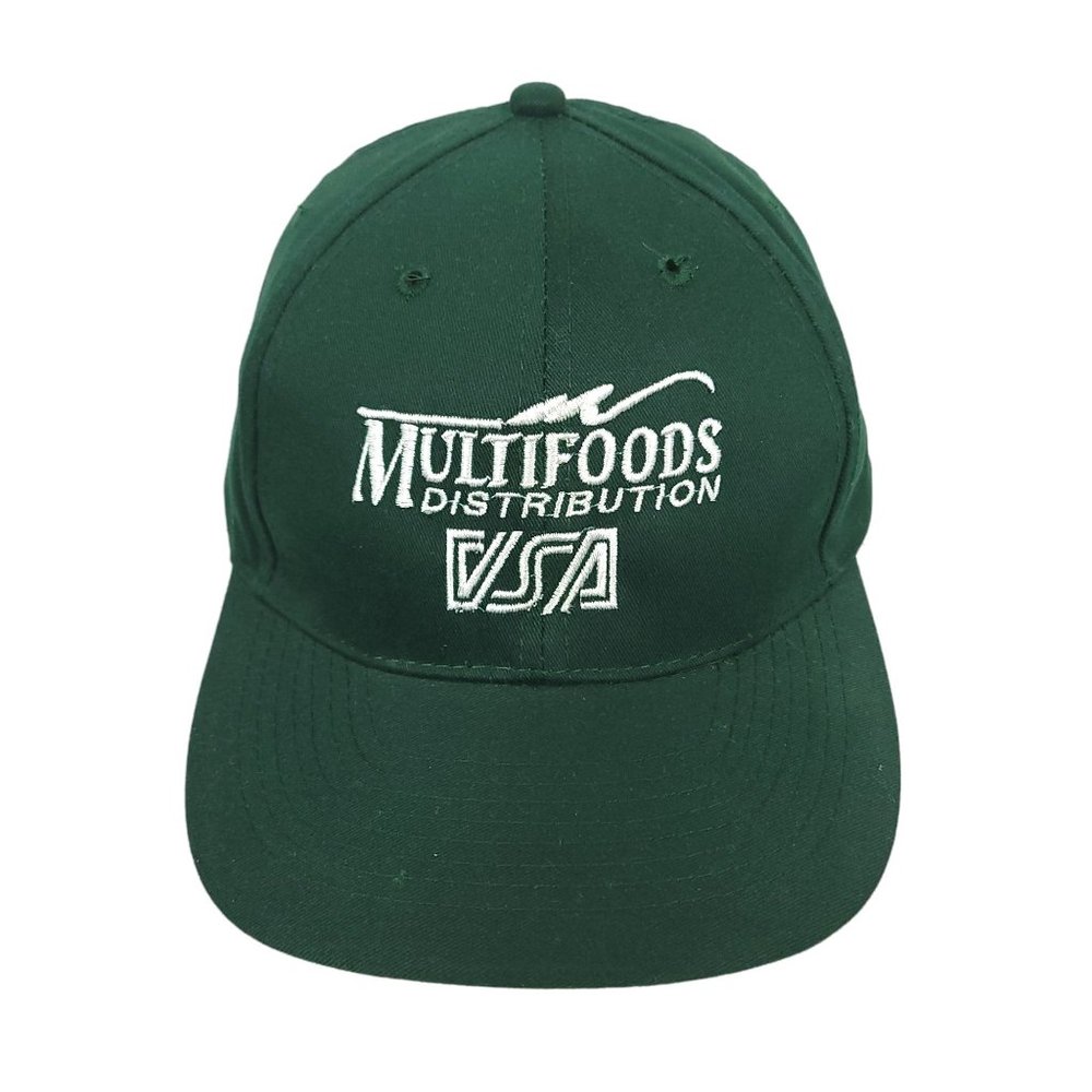 Otto Cap Multifoods Distribution Adjustable Tuck Strap Cap Trucker Hat Green